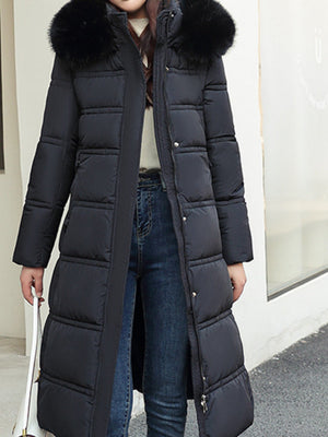 Fur Collar Style With Detachable Fur Collar Waist Quilting Keep Warm In Winter Elegant Commuter Style Cotton Jacket/Down Jacket