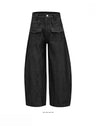 Liber Summer Neutral Pocket decoration Solid Color Jeans