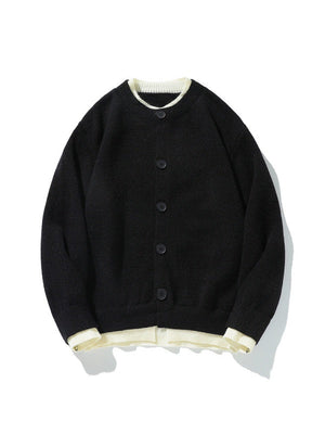 Retro Fake Two Pieces Loose Cardigans