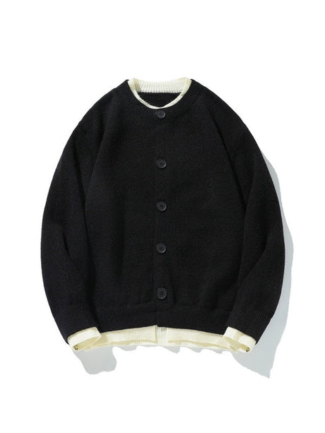 Retro Fake Two Pieces Loose Cardigans