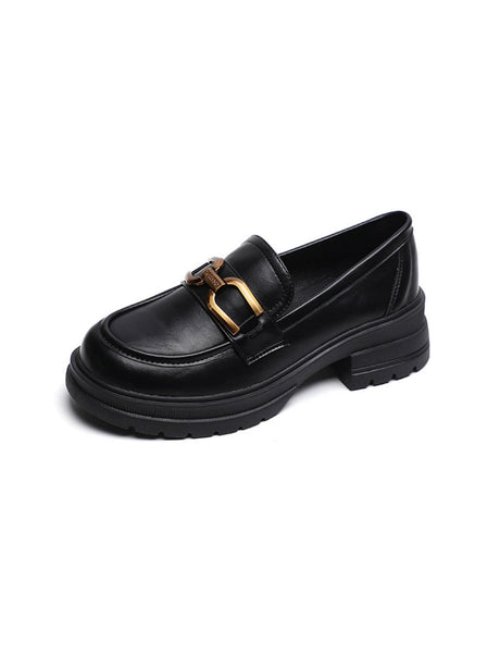 Liber Spring and Autumn Thick-soled Metal Buckle Women's Loafers