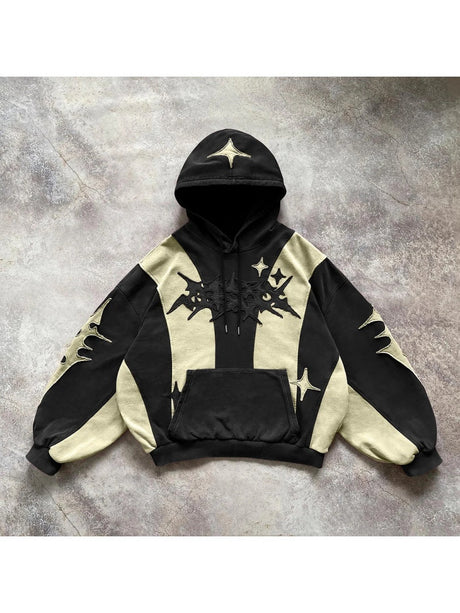 Liber Autumn Neutral wear Color Block Sweatshirts&Hoodies