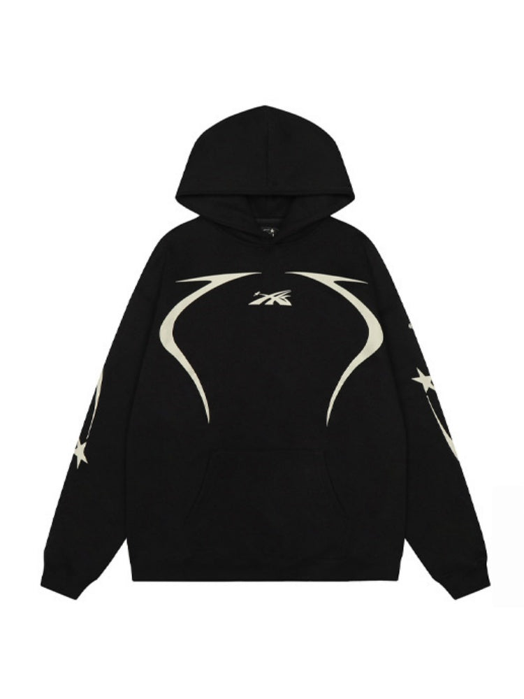 Jersey Style Printed Plush Hoodies