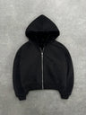 Reversible Retro Leopard Print Zipper Loose Fit Hooded Zip-Up Sweatshirt