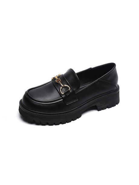 Liber Spring and Autumn Thick-soled Metal Buckle Women's Loafers