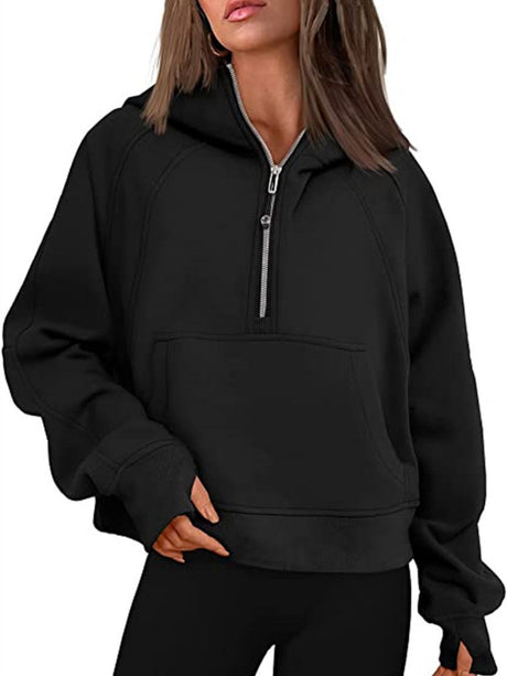 Liber Summer Women's Zipper Color matching Sweatshirts&Hoodies