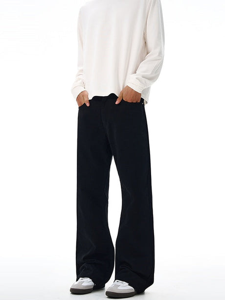 Liber Autumn Men's Pocket decoration Solid Color Pants