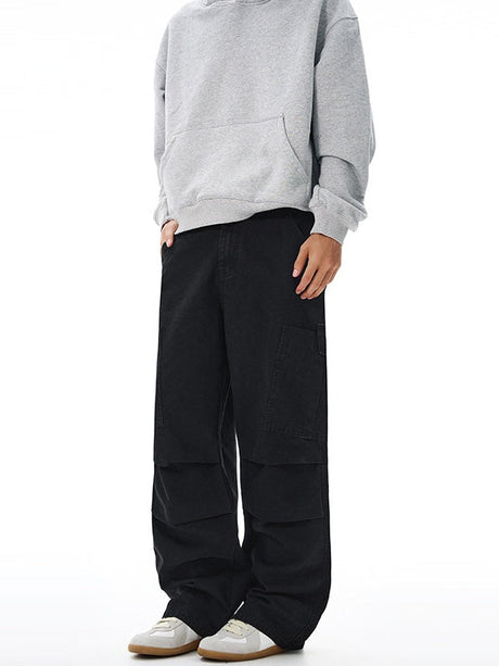 Liber Autumn Men's Multiple pockets Solid Color Cargo Trousers