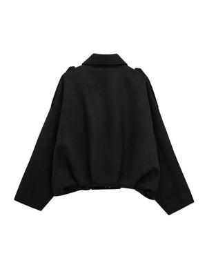 Suede Commuter Casual Style Long-sleeved Zipper Textured Jacket