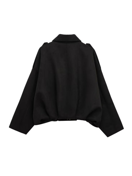 Suede Commuter Casual Style Long-sleeved Zipper Textured Jacket