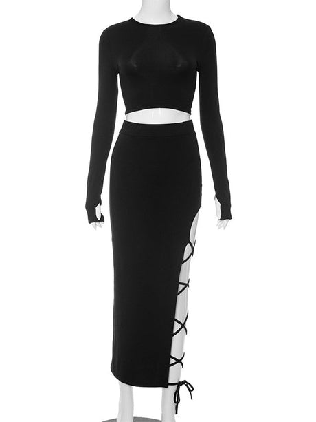 Liber Autumn Women's Bandage Environmental friendly Maxi Dresses