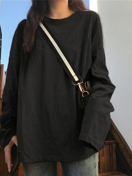 Liber Autumn Women's Splicing Solid Color T-shirts