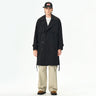 Black Khaki Multiple pockets Mid-length Trench Coats