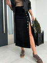 Button Slit High elasticity Skirts