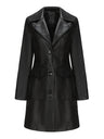 Mid-length Pocket Single-breasted Lapel Leather Jacket