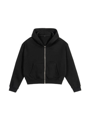 Casual Style Loose Short Style Zipper Hoodies