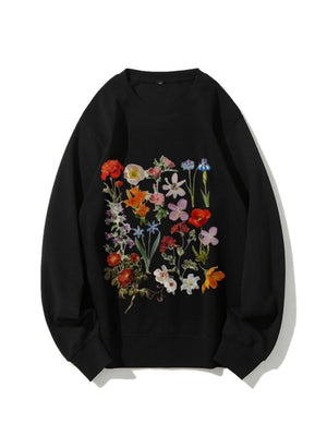 Flower Head Printed Sweatshirt