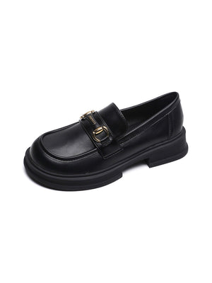 Liber Spring and Autumn Thick-soled Metal Buckle Women's Loafers