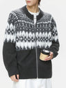 Retro Fair Isle pattern Ethnic style Cardigans