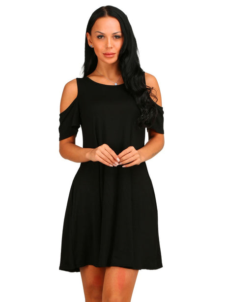 Liber Summer Women's Splicing Solid Color Mini&Short Dresses
