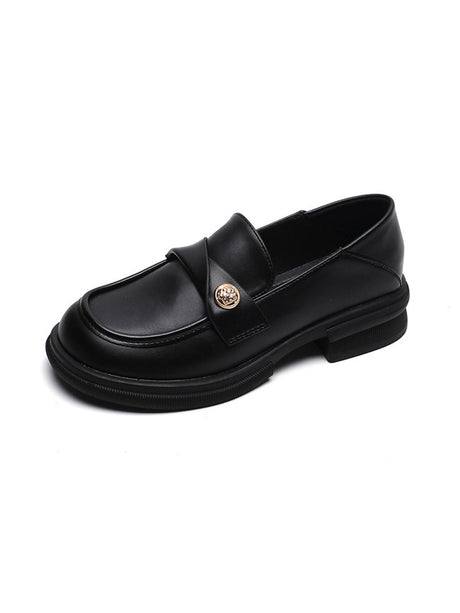 Liber Spring and Autumn Thick-soled Metal Buckle Women's Loafers