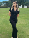 Liber Summer Women's Buttons Solid Color Maxi Dresses