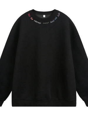 Liber Autumn Men's Embroidered Pattern Letter Sweatshirts