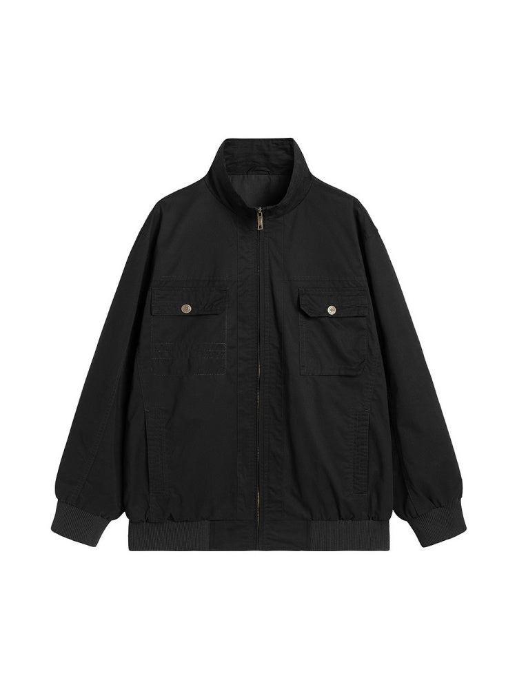 Thin Stand Collar Personality Outdoor All-match Work Jacket