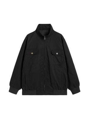 Thin Stand Collar Personality Outdoor All-match Work Jacket
