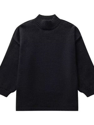 Medium high collar Splicing Sweaters