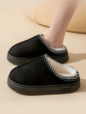 Solid Color Stitching Thick-soled Slippers