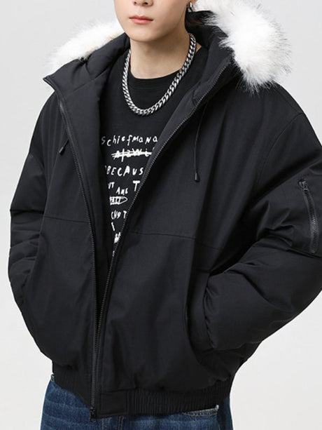 Large Fur Collar Workwear Parker