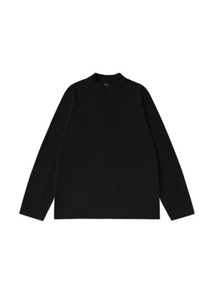 Liber Autumn Neutral wear Zipper decoration Solid Color T-shirts
