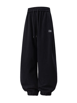 Letter Print Sports And Leisure Three-dimensional Pleating Cuffed Sweatpants
