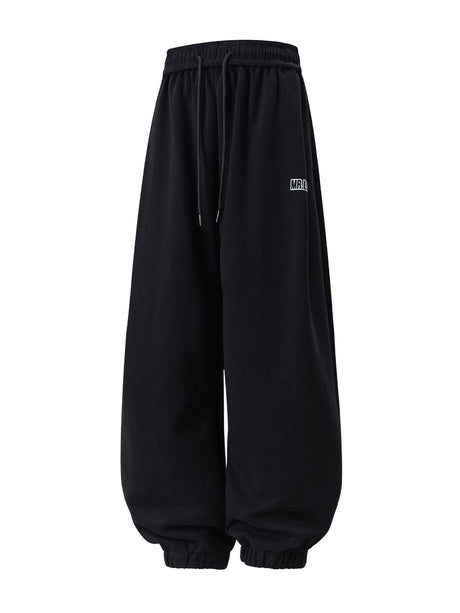 Letter Print Sports And Leisure Three-dimensional Pleating Cuffed Sweatpants