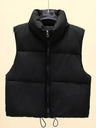 Sleeveless Zipper Stand Collar Vest Jacket Down Vest