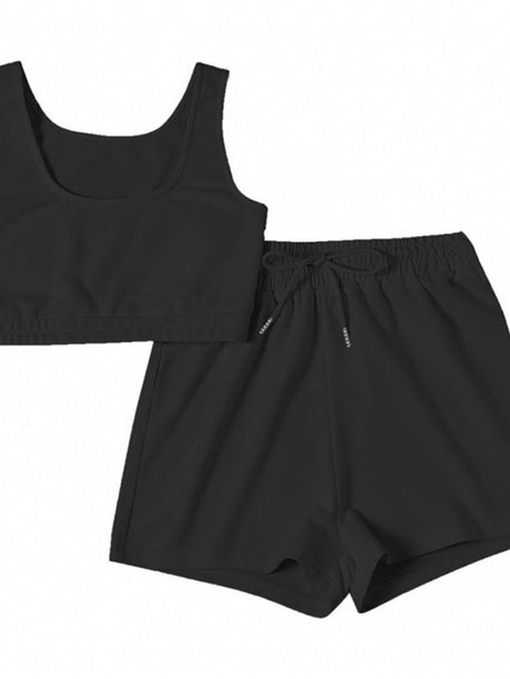 Liber Summer Women's Splicing Solid Color 2-piece Sets