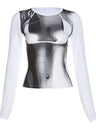 Liber Spring Women's Printed 3D Effect T-shirts
