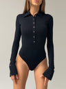 Liber Autumn Women's Splicing Solid Color Bodysuit