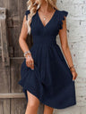 8 Colors Lace Flutter Sleeve Midi Dress