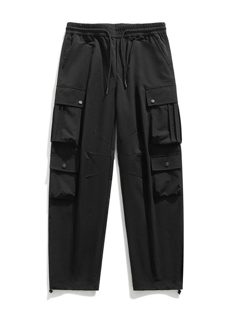 Liber Spring Men's Multiple pockets Solid Color Cargo Trousers