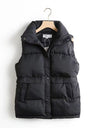 Short Loose And Versatile Pocket Stand Collar Down Jackets Vests
