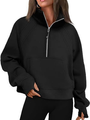 Liber Autumn Women's Pocket Solid Color Sweatshirts&Hoodies