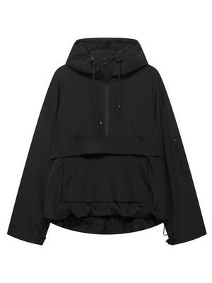 Casual Workwear Style Hooded Pocket Zipper Jacket