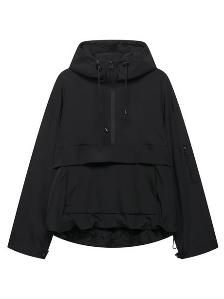 Casual Workwear Style Hooded Pocket Zipper Jacket