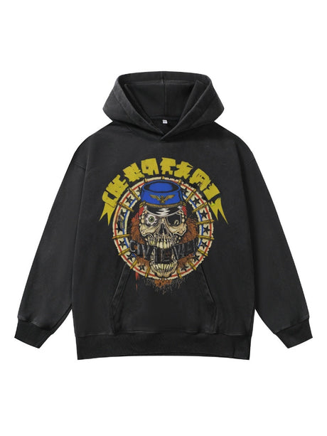 Digital Direct Injection Washing Retro Hoodies