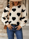 Heart Pattern Sweatshirt Jacket