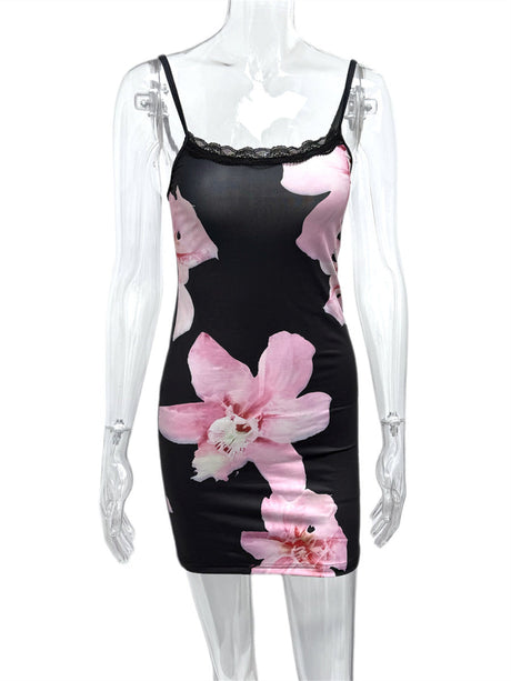 Liber Summer Women's Painting Plants and Flowers Mini&Short Dresses