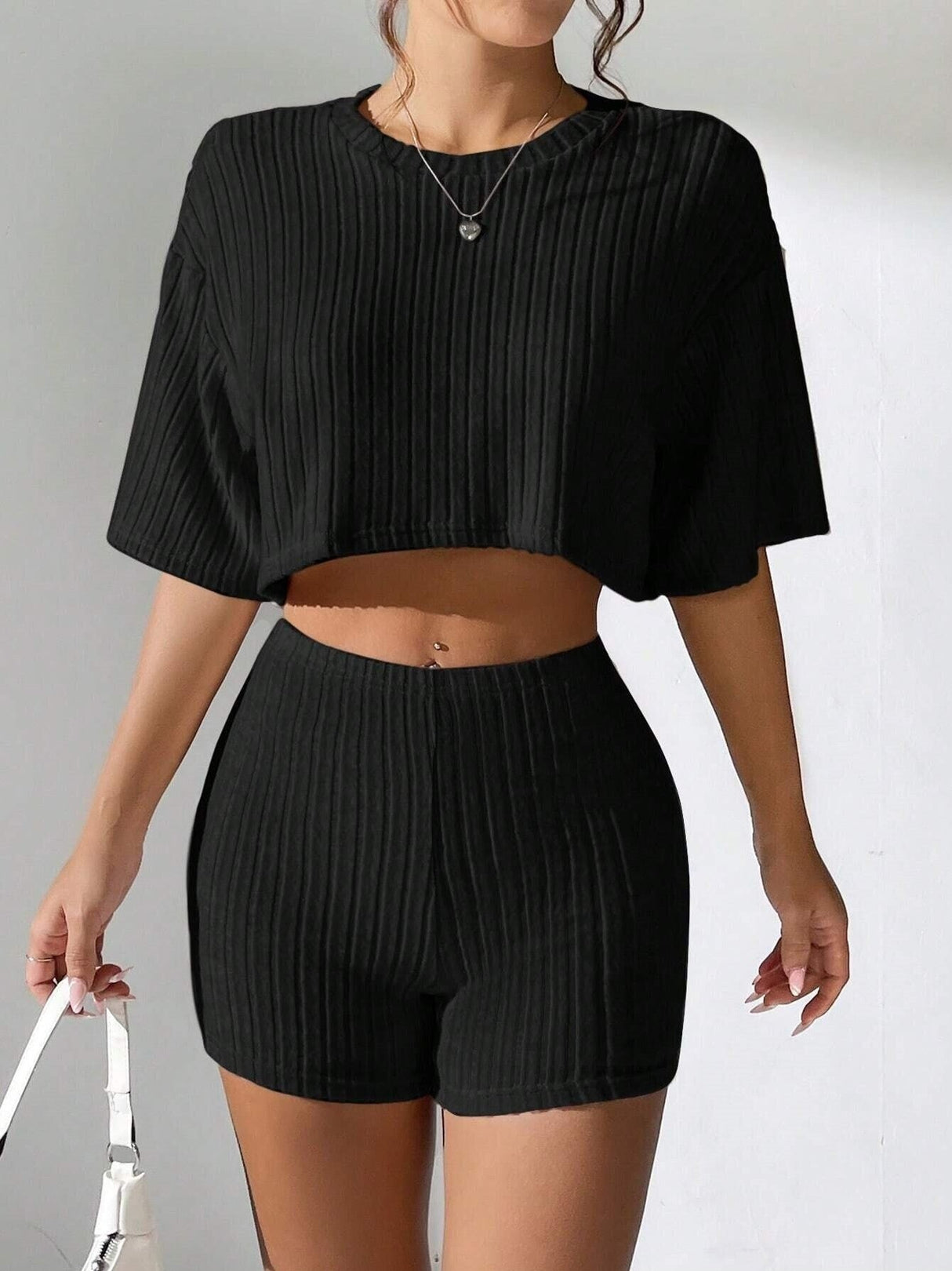 Liber Spring Women's Solid Color Solid Color 2-piece Sets