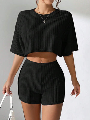 Liber Spring Women's Solid Color Solid Color 2-piece Sets